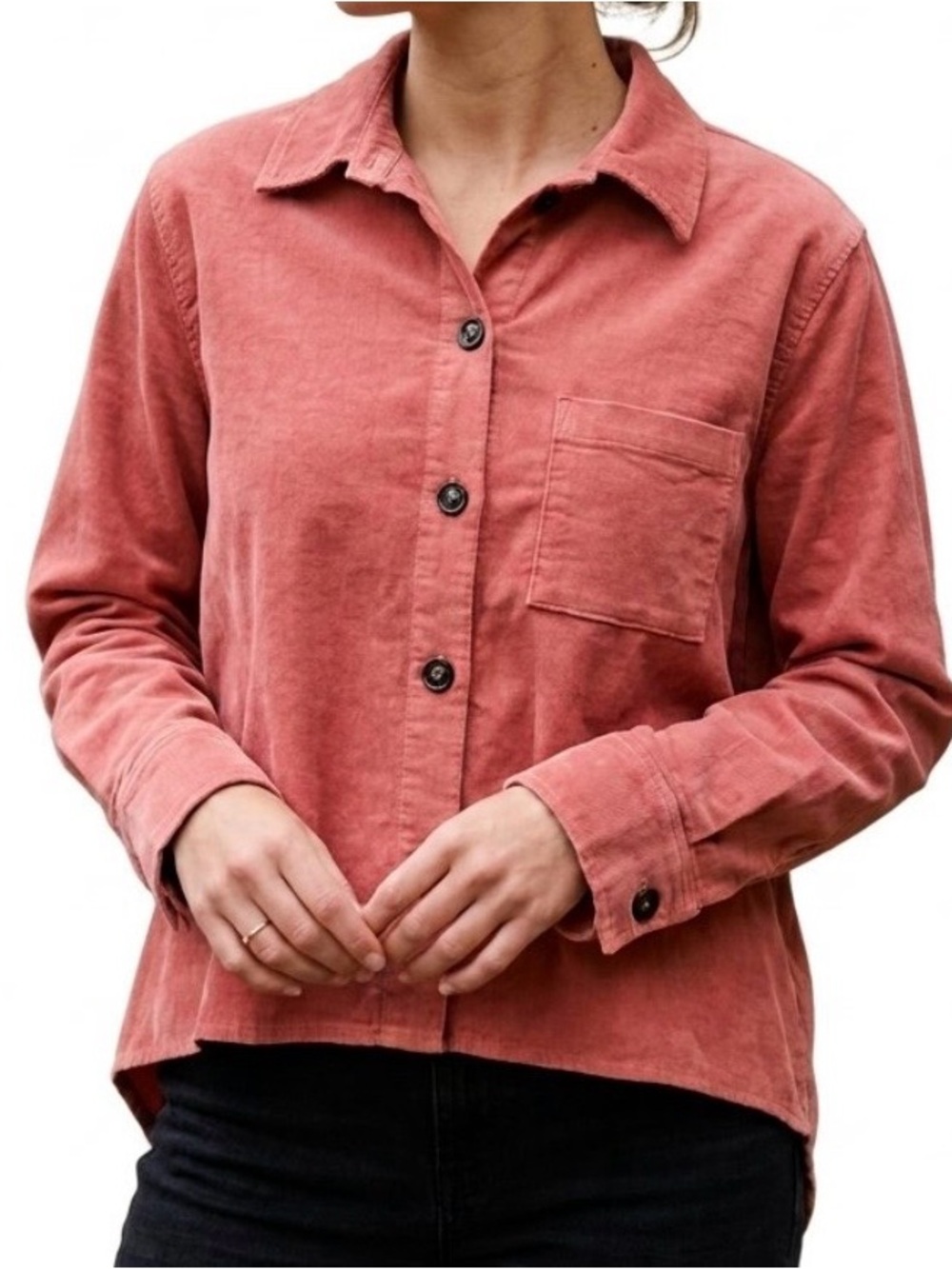 Cut Loose Corduroy Shirt Jacket Shacket Dusty Pink Mauve Size S Made in USA NWT